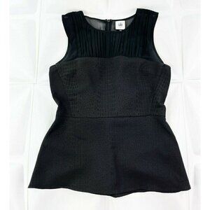 Cabi Womens Sz 0 Black Peplum Blouse Tank Top